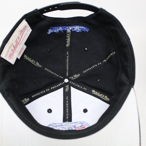 Philadelphia 76ers Hat Adult Snapback Black Mitchell & Ness NBA Adjustable Cap - Picture 7 of 11